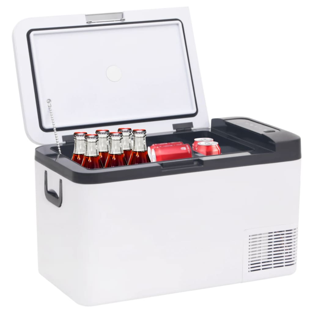Vidaxl koelbox met handvat 25 l pp pe zwart en wit