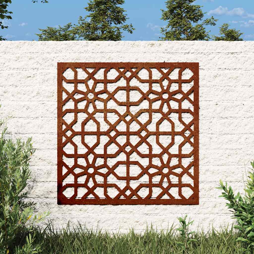 Vidaxl wanddecoratie tuin heide ontwerp 55x55 cm cortenstaal