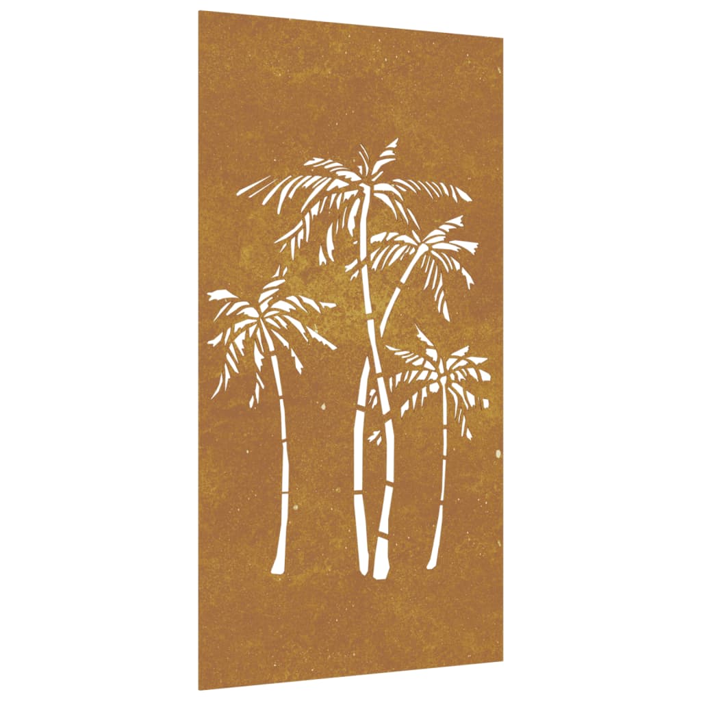 Vidaxl wanddecoratie tuin palmboomontwerp 105x55 cm cortenstaal