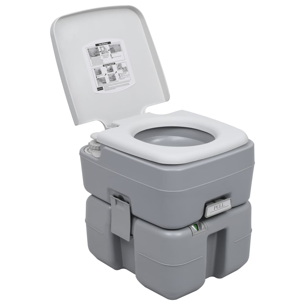 VidaXL Campingtoilet en wasbakset draagbaar