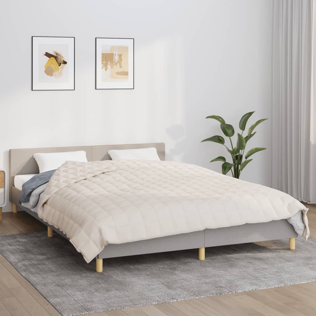 Vidaxl verzweringsdeken 220x240 cm 11 kg stof lichtcrèmekleurig