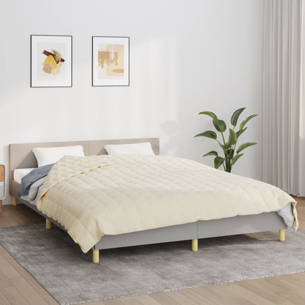 Vidaxl verzweringsdeken 220x240 cm 11 kg stof lichtcrèmekleurig