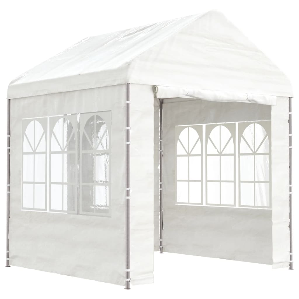 Vidaxl prieel met dak 2,28x2,23x2,69m polyetheen wit