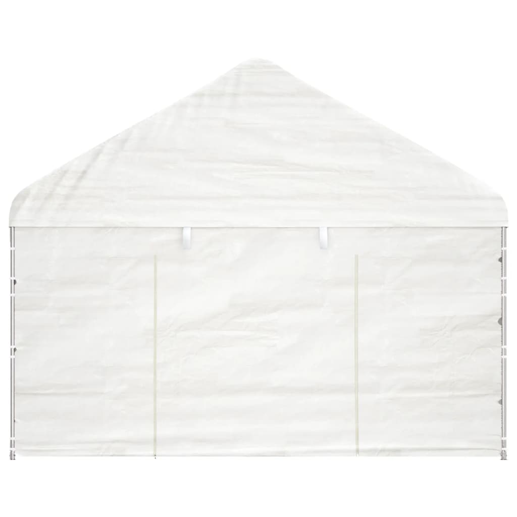 Vidaxl prieel met dak 4,08x2,23x3,22m polyetheen wit