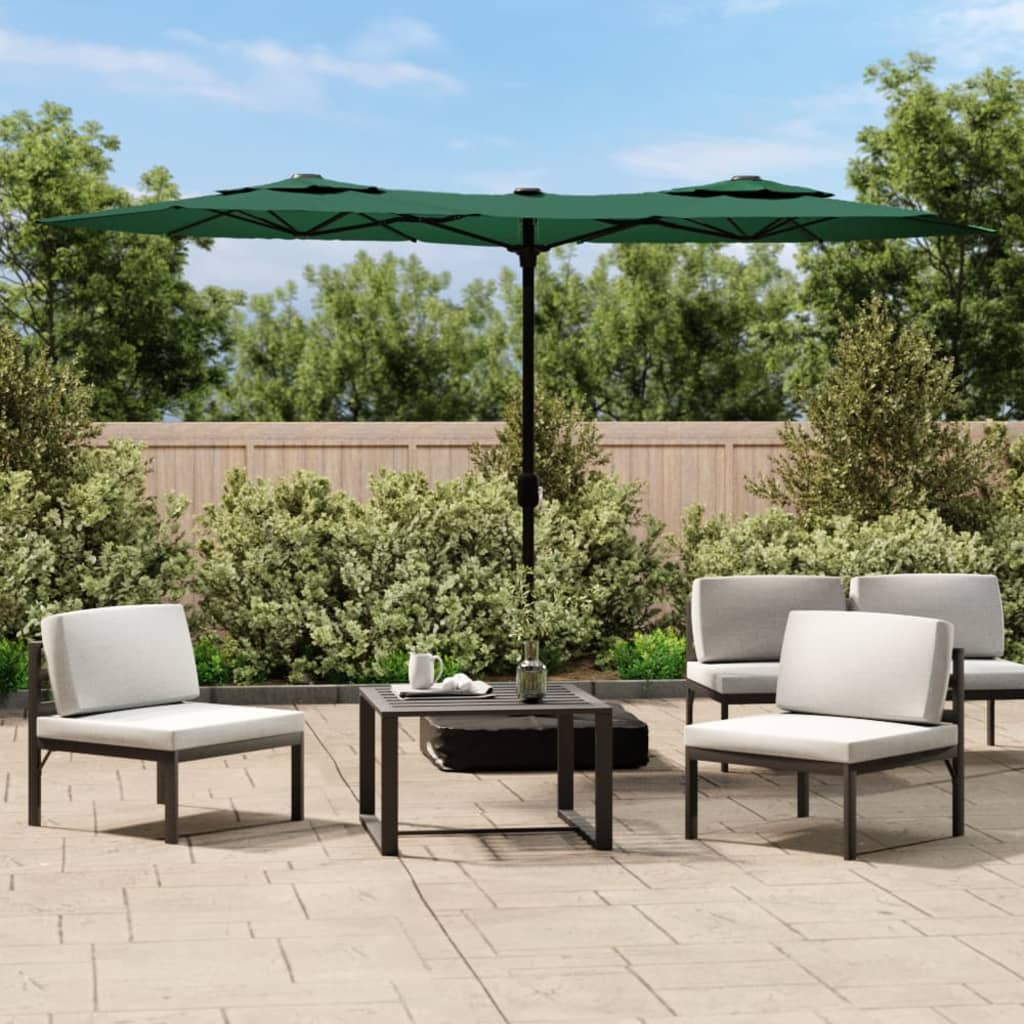 Vidaxl parasol dubbel dak 316x145 cm groen