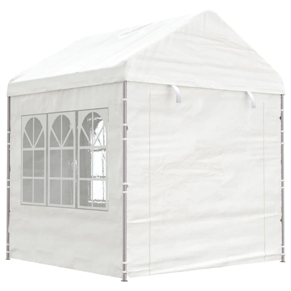 VidaXL Prieel met dak 8,92x2,28x2,69m polyetheen wit