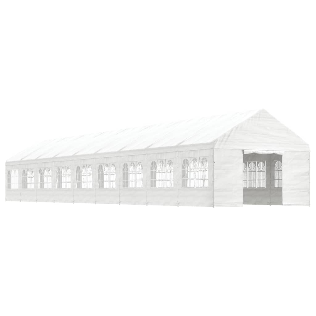 VidaXL Prieel met dak 20,07x4,08x3,22m polyetheen wit