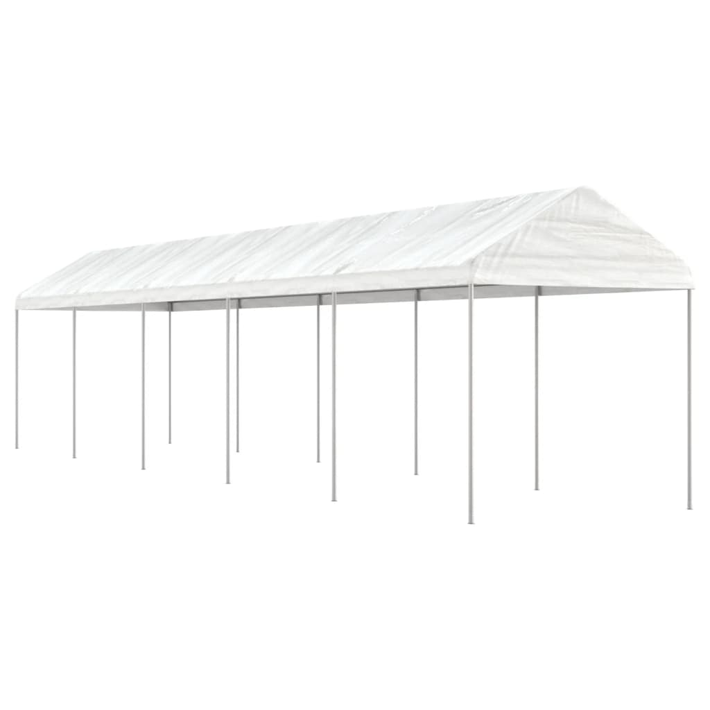 VidaXL Prieel met dak 11,15x2,28x2,69m polyetheen wit