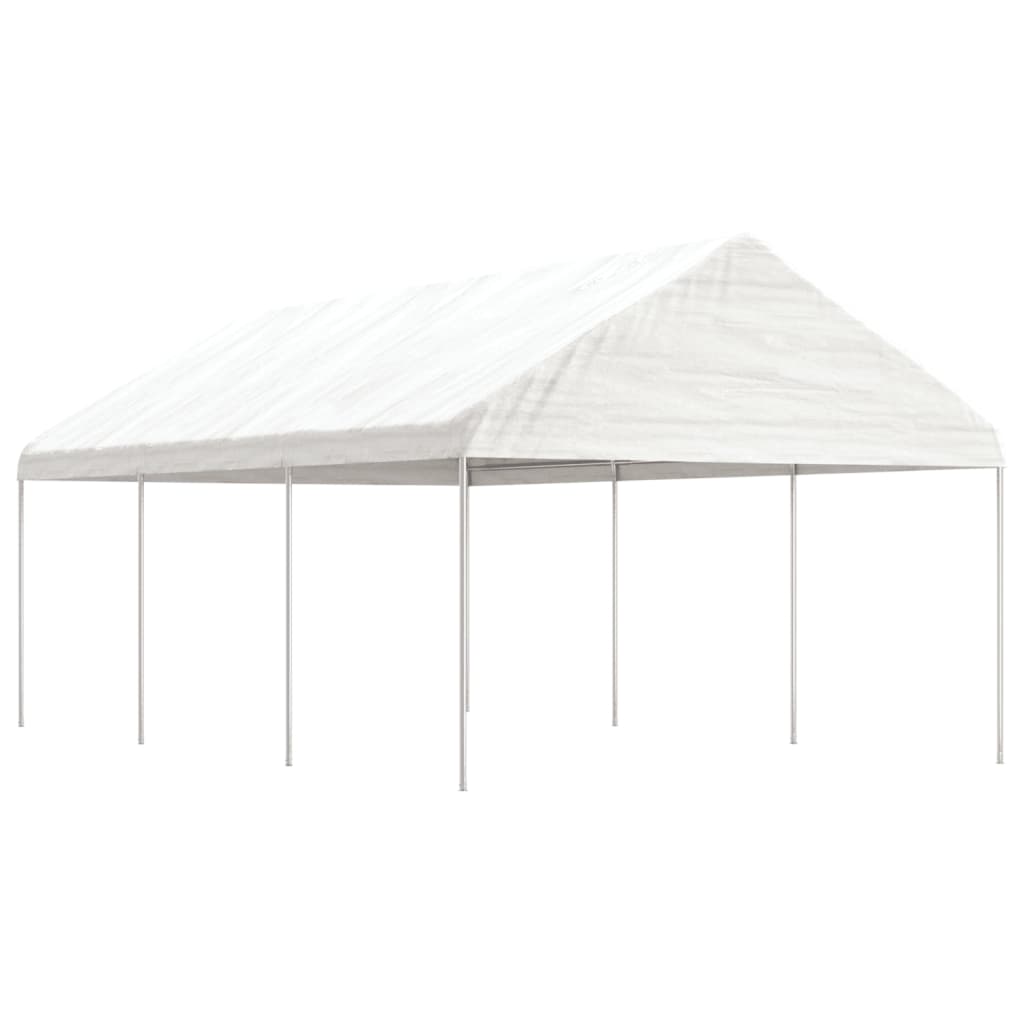 VidaXL Prieel met dak 6,69x4,08x3,22m polyetheen wit