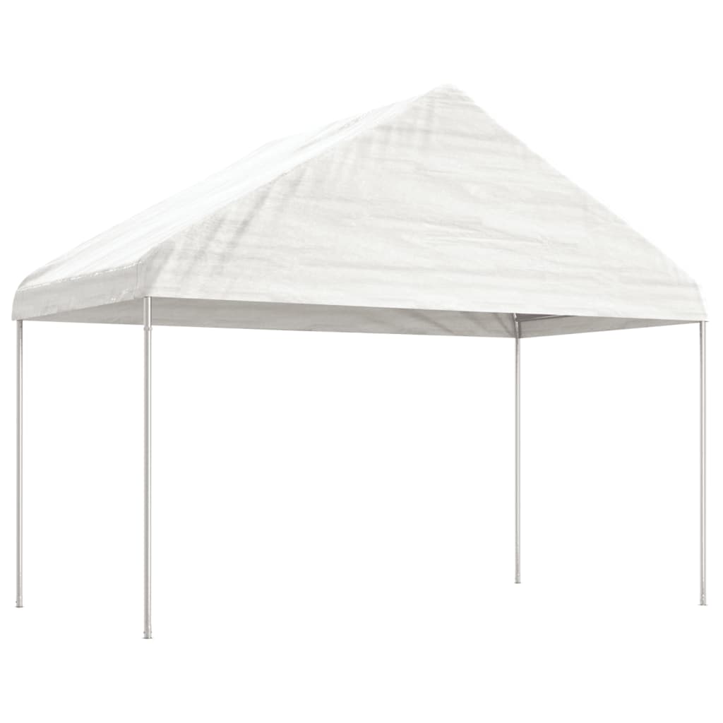 VidaXL Prieel met dak 6,69x4,08x3,22m polyetheen wit