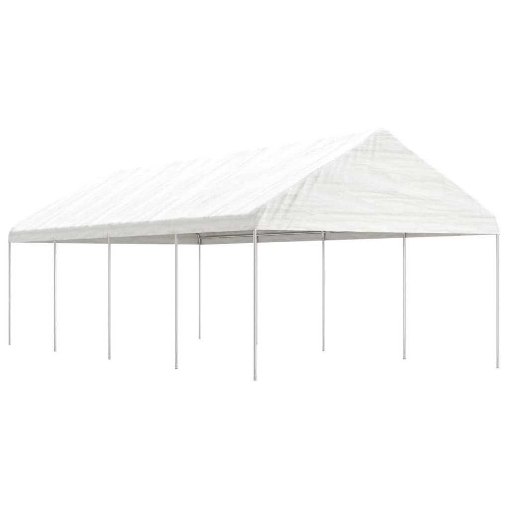 VidaXL Prieel met dak 8,92x4,08x3,22m polyetheen wit