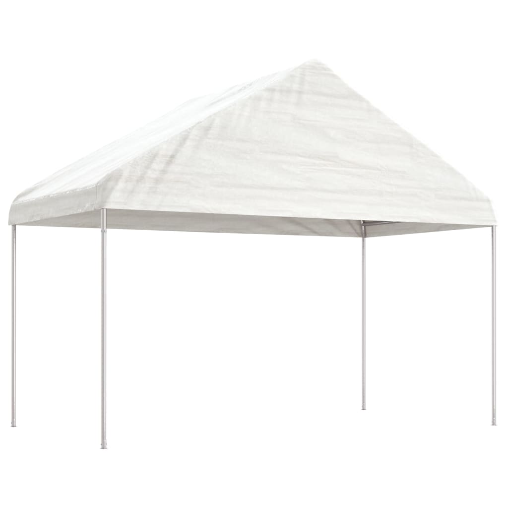 VidaXL Prieel met dak 8,92x4,08x3,22m polyetheen wit