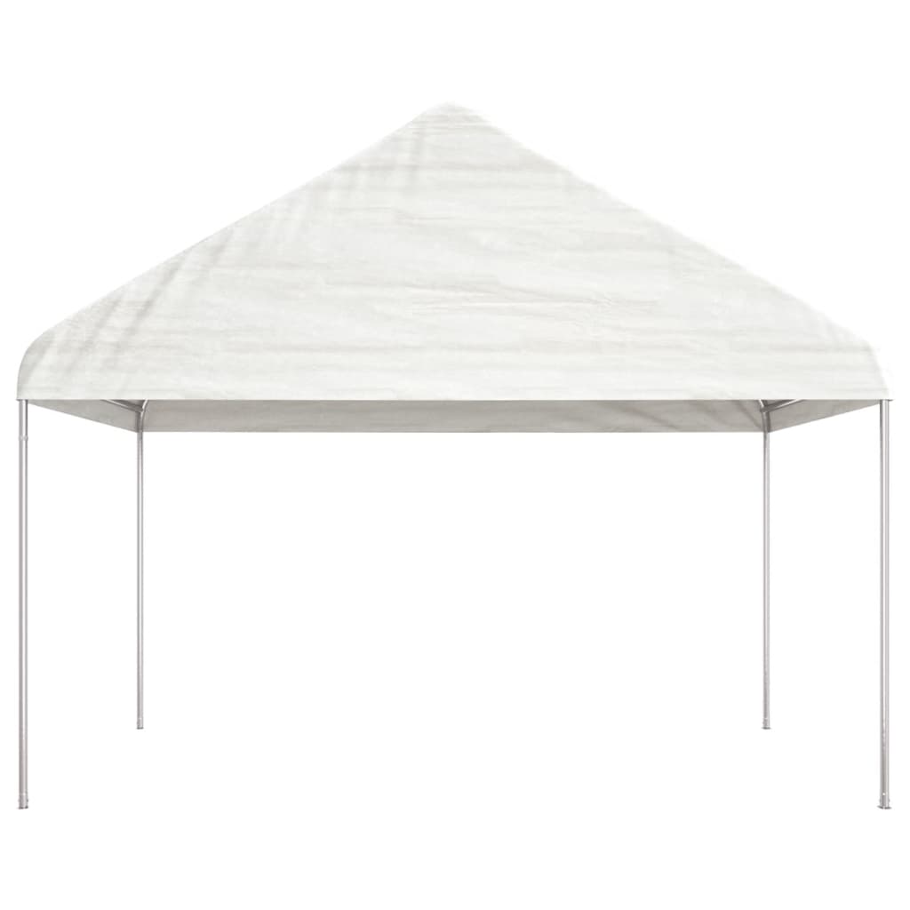VidaXL Prieel met dak 8,92x4,08x3,22m polyetheen wit
