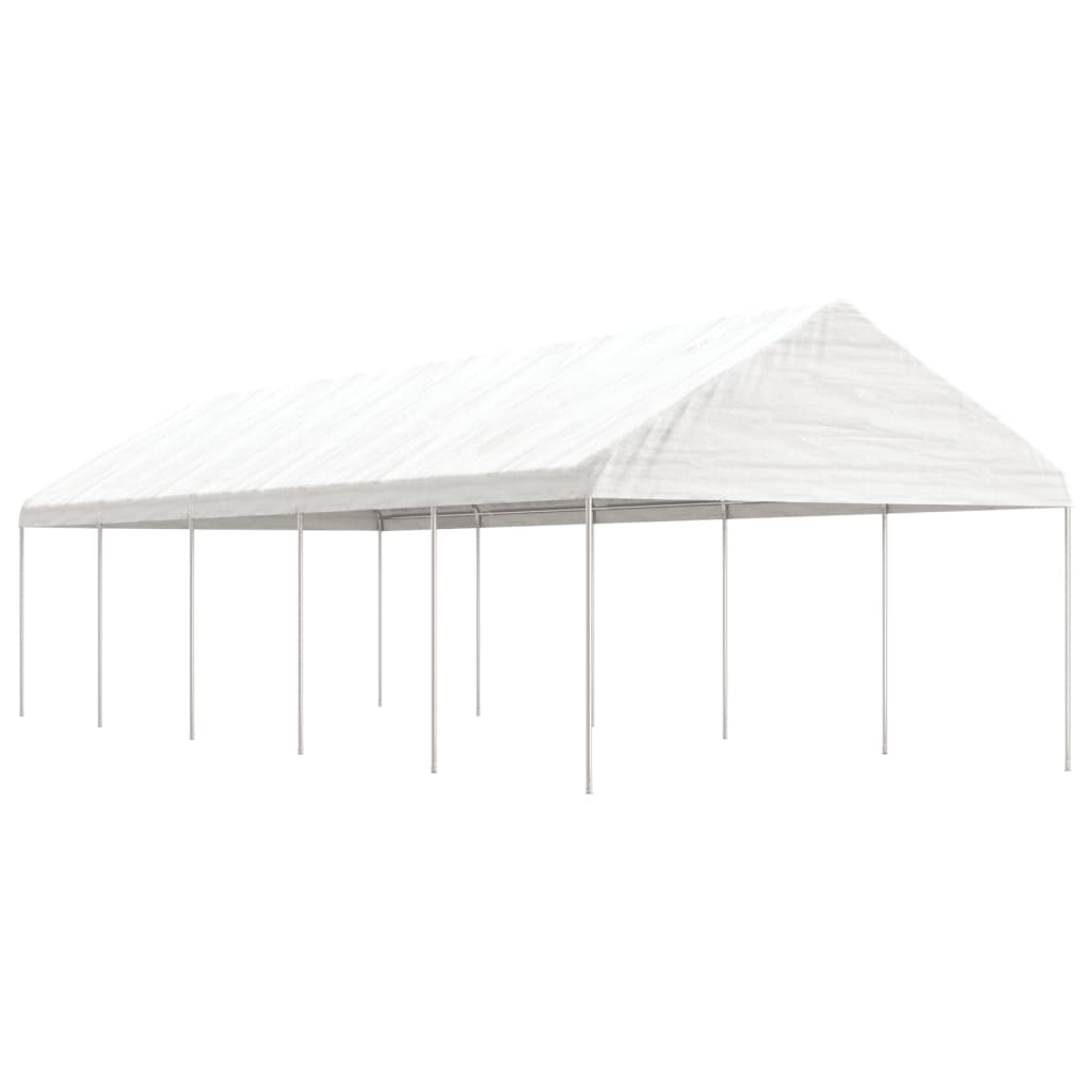 VidaXL Prieel met dak 11,15x4,08x3,22m polyetheen wit