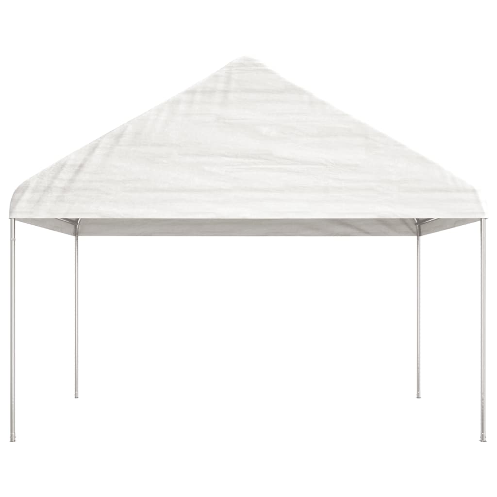 VidaXL Prieel met dak 13,38x4,08x3,22m polyetheen wit