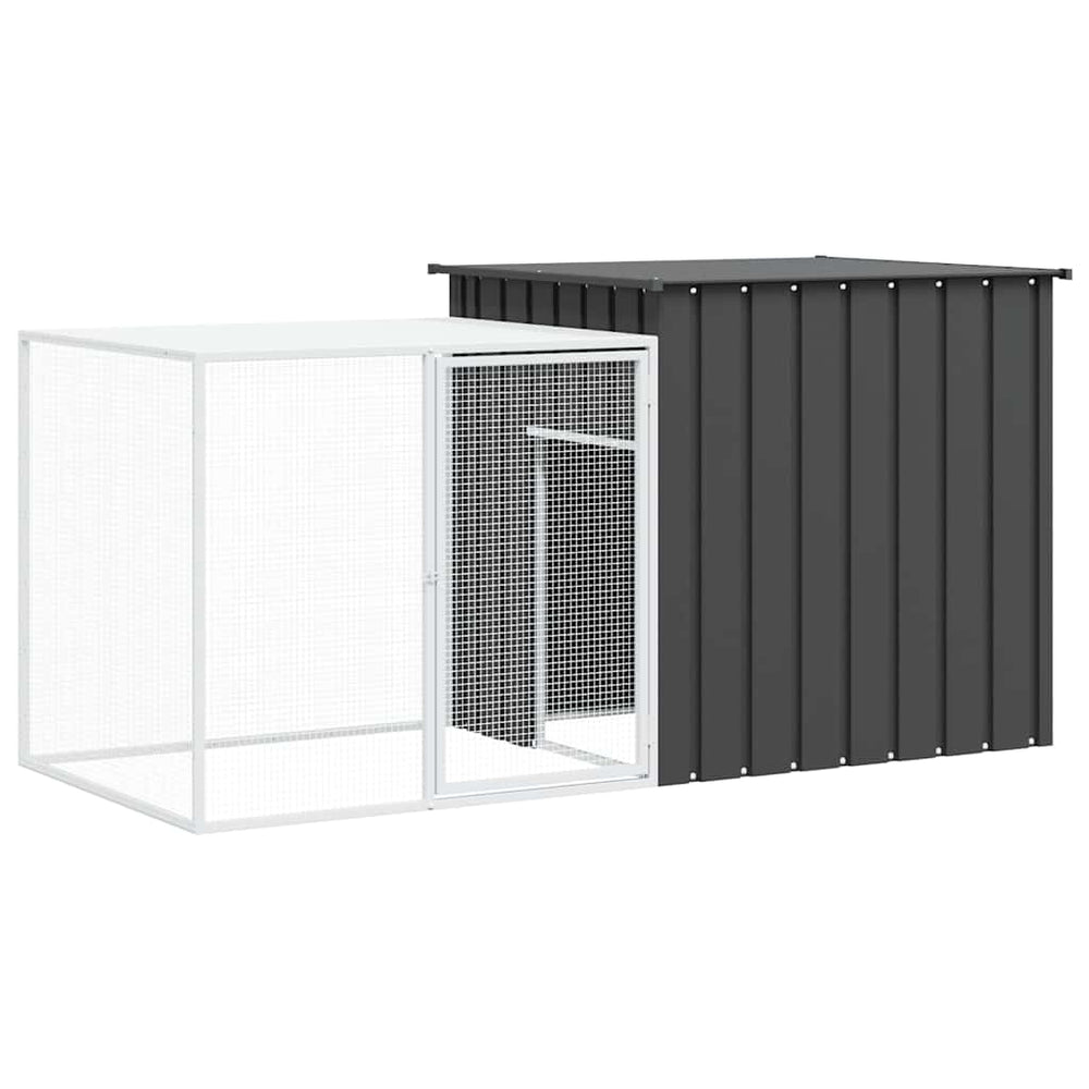 Vidaxl konijnenhok 200x91x100 cm gegalvaniseerd staal antracietkleurig