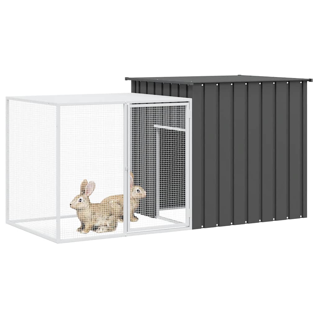 Vidaxl konijnenhok 200x91x100 cm gegalvaniseerd staal antracietkleurig