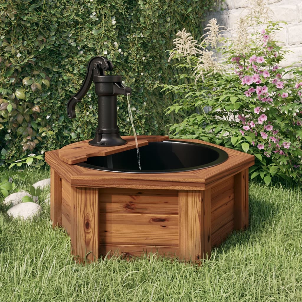 Vidaxl waterfontein met pracht 57x57x53 cm massief vuurhout