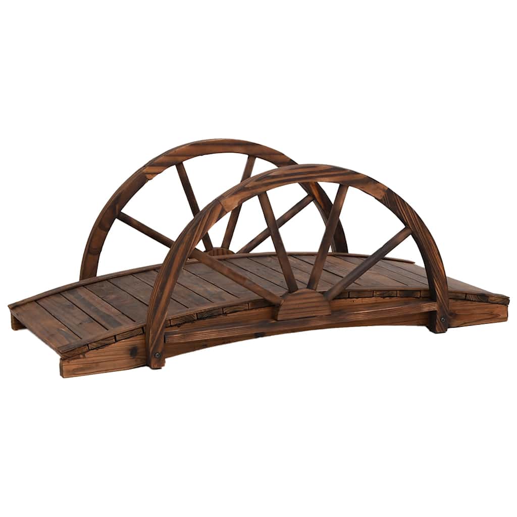 Vidaxl tuinbrug met half wiel 99x50x38 cm massief vuurhout