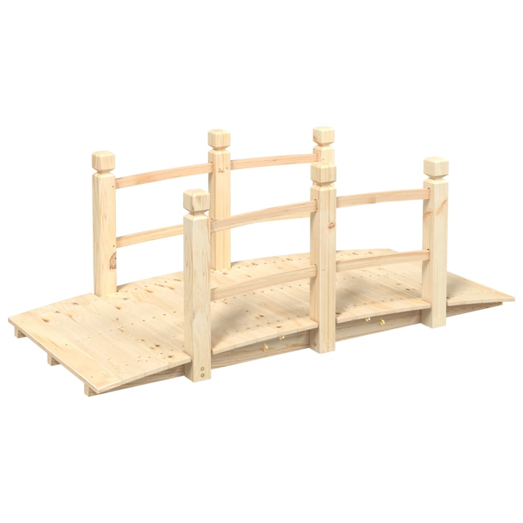 Vidaxl tuinbrug met leuningen 150x67x56 cm massief vuurhout