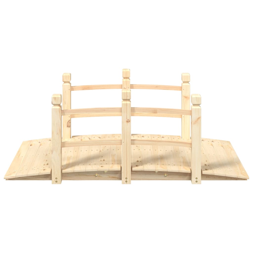 Vidaxl tuinbrug met leuningen 150x67x56 cm massief vuurhout