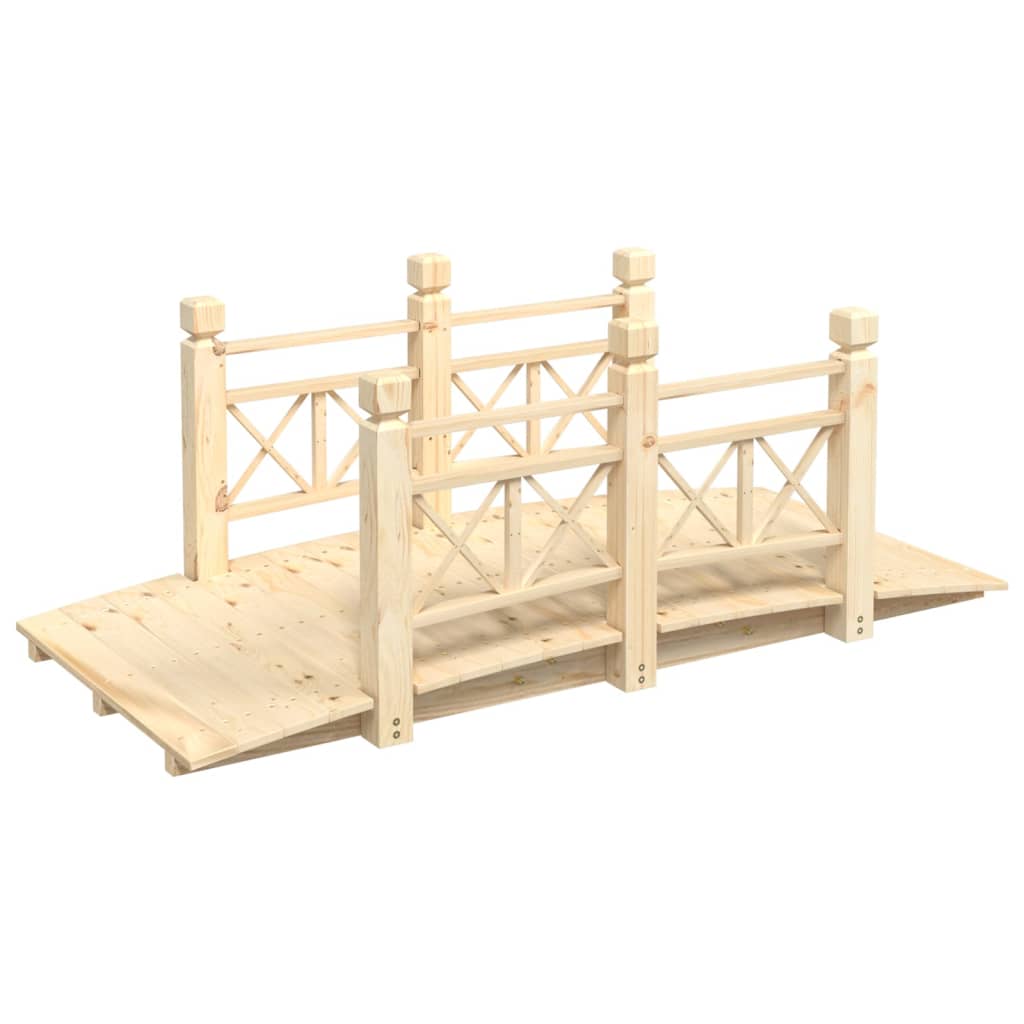 Vidaxl tuinbrug met leuningen 150x67x56 cm massief vuurhout