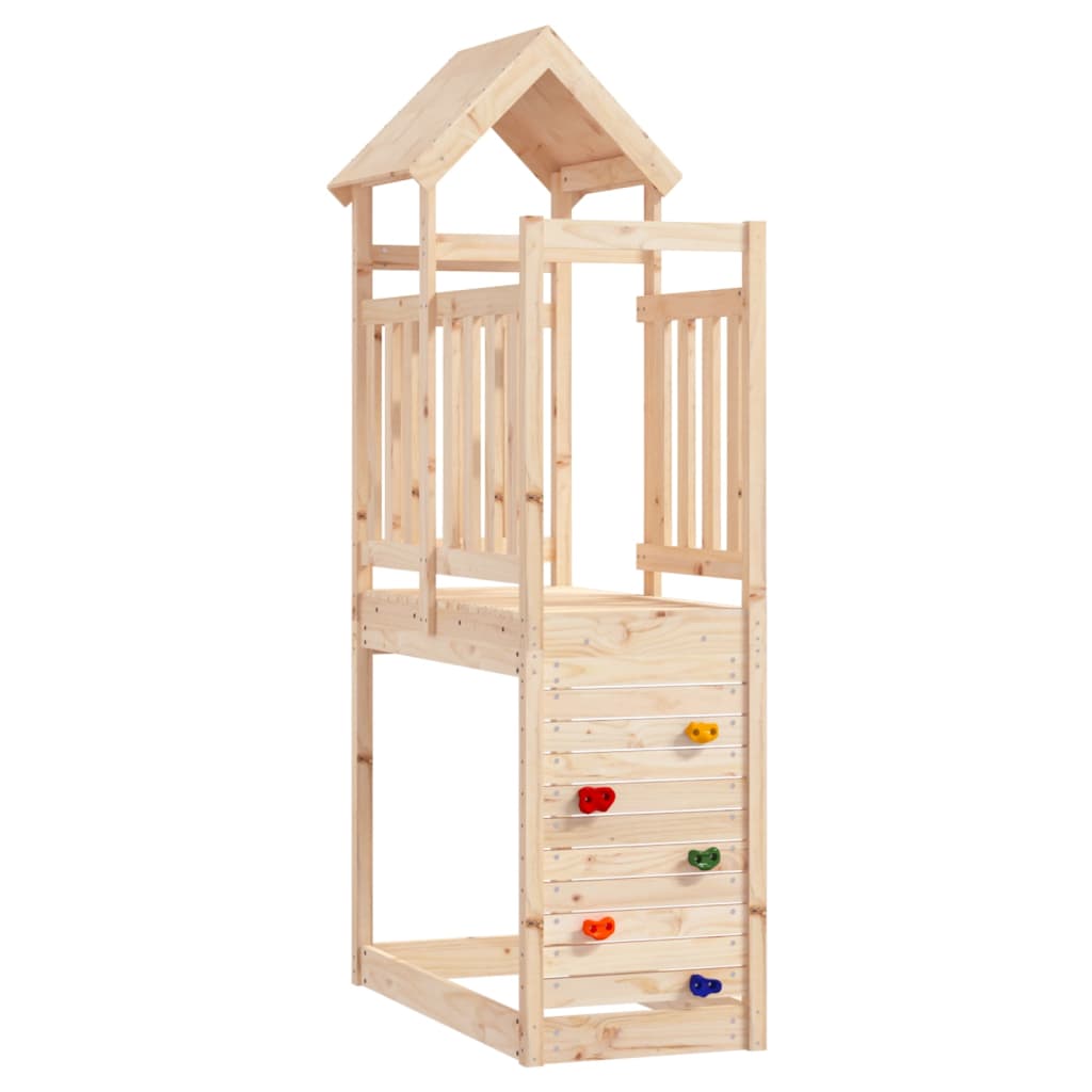 VidaXL Speeltoren met rotswand 53x110x214 cm massief groenhout