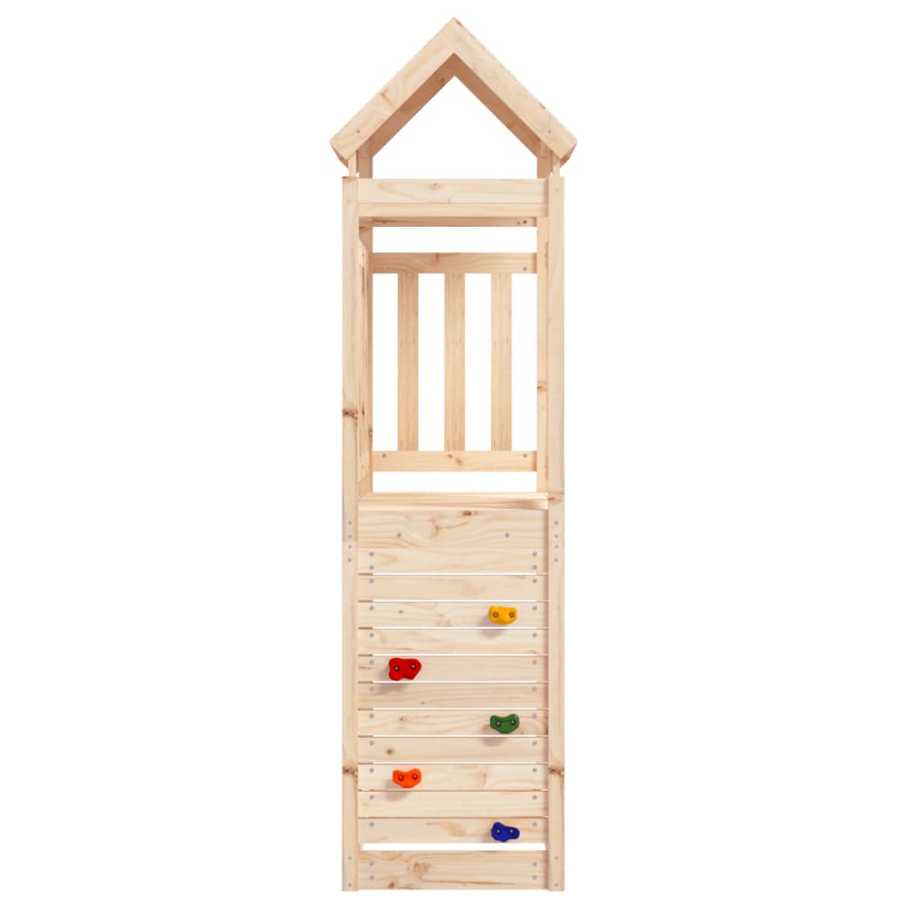 VidaXL Speeltoren met rotswand 53x110x214 cm massief groenhout