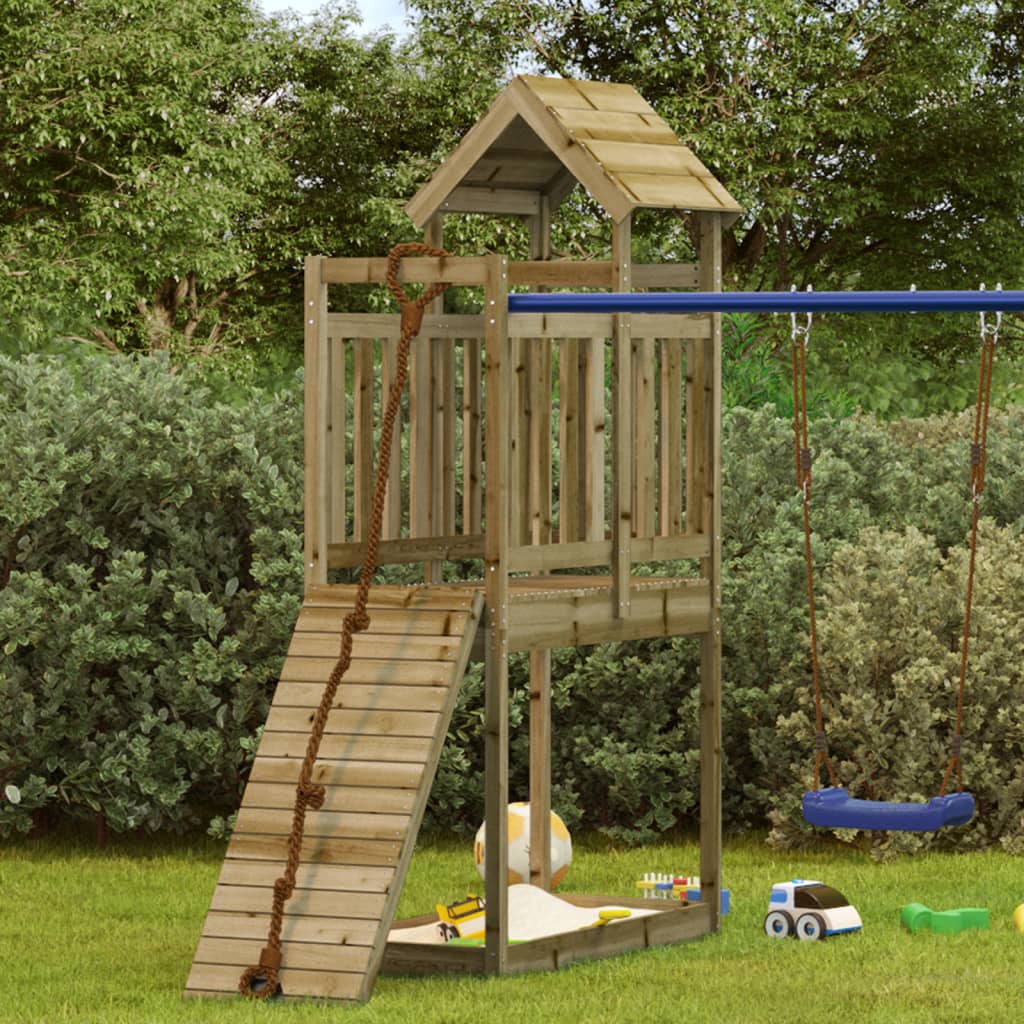 VidaXL Speeltoren 52,5x110,5x214 cm geïmpregneerd groenenhout