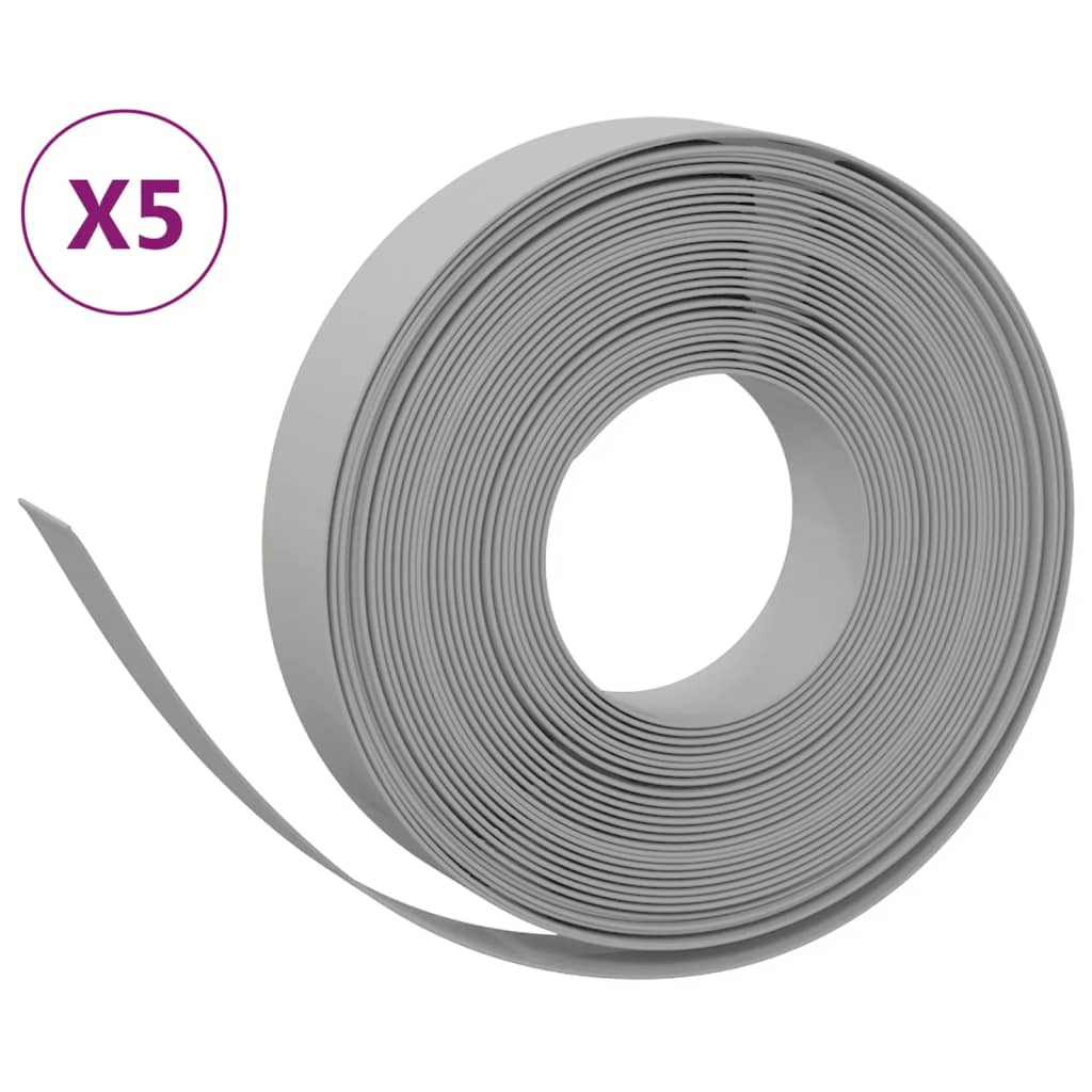 Vidaxl tuinranden 5 st 10 m 10 cm polyetheen grijs