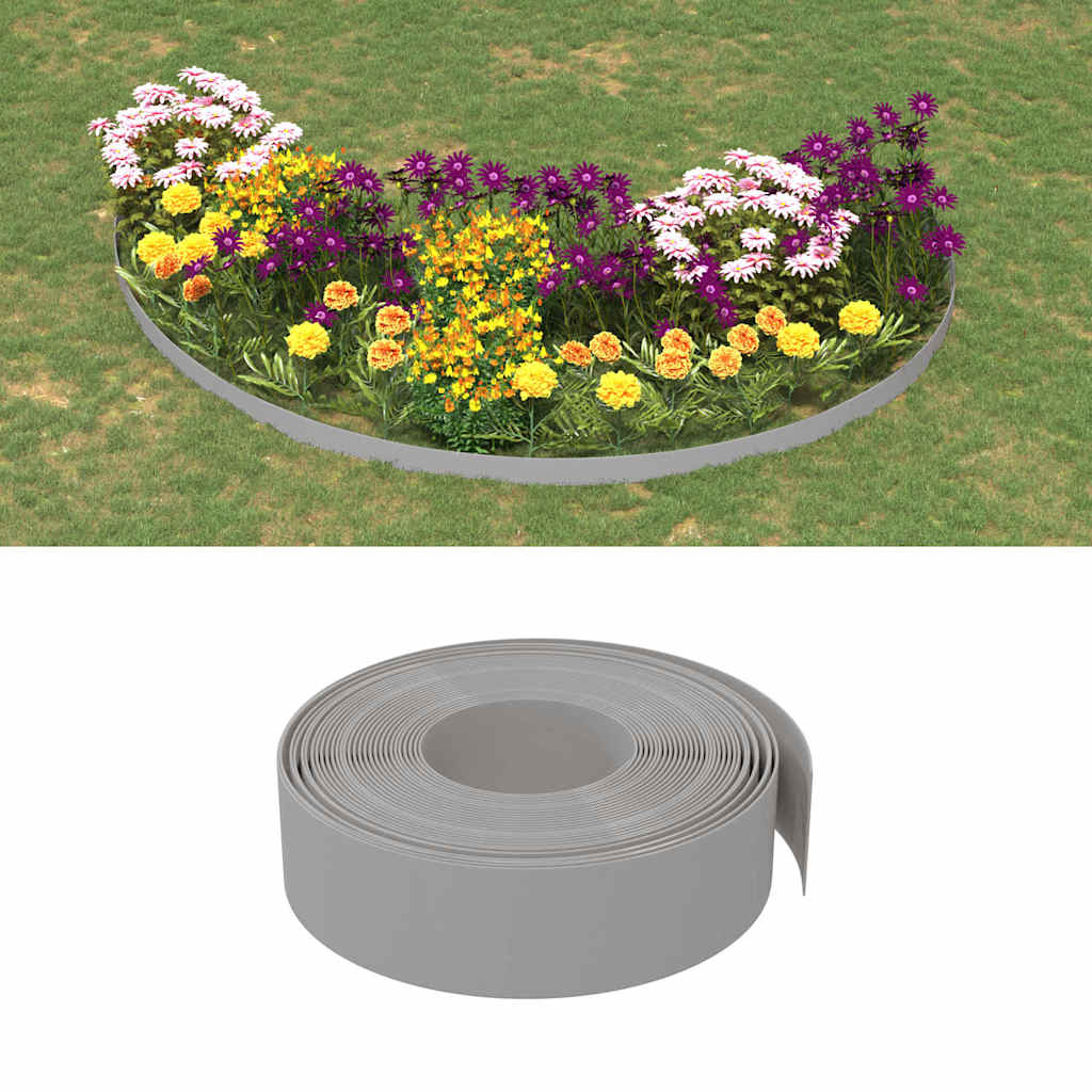 Vidaxl tuinranden 4 st 10 m 15 cm polyetheen grijs