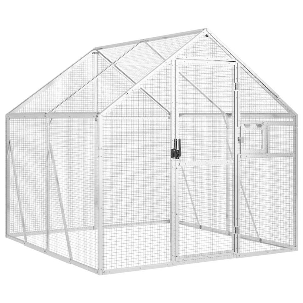 Vidaxl volière 1,79x2x1,85 m aluminium zilverkleurig