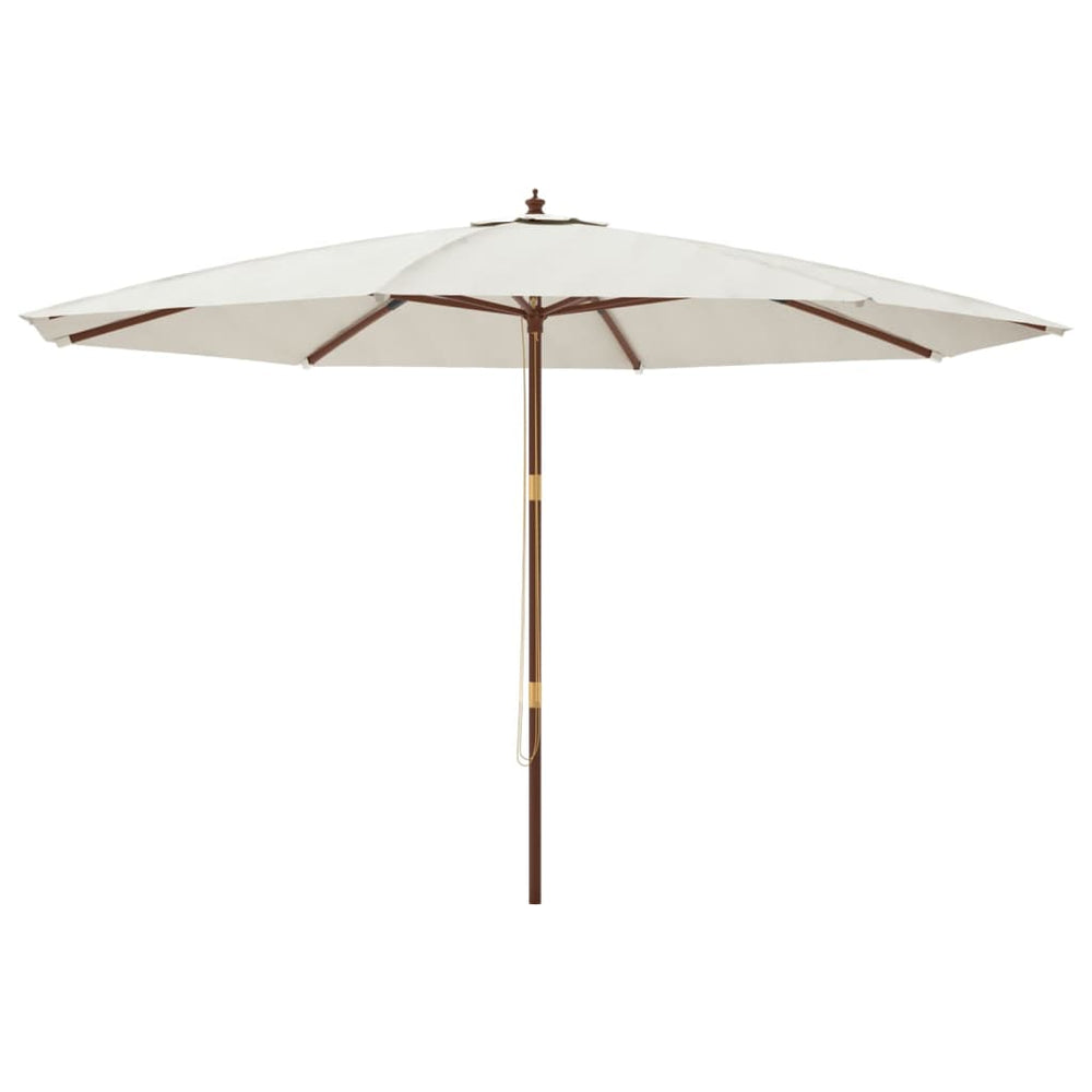 Vidaxl parasol met houten paal 400x273 cm zandkleurig