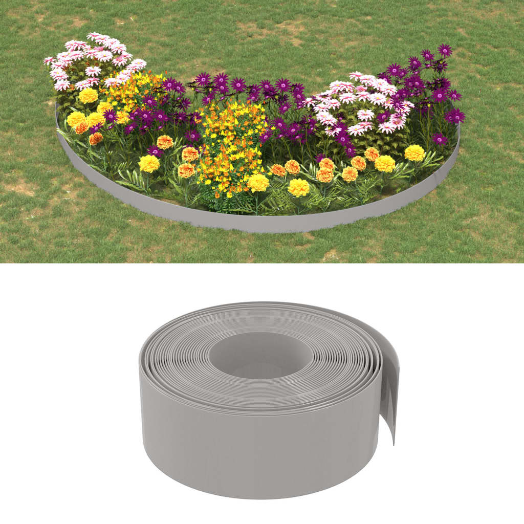 Vidaxl tuinrand 10m 20 cm polyetheen grijs