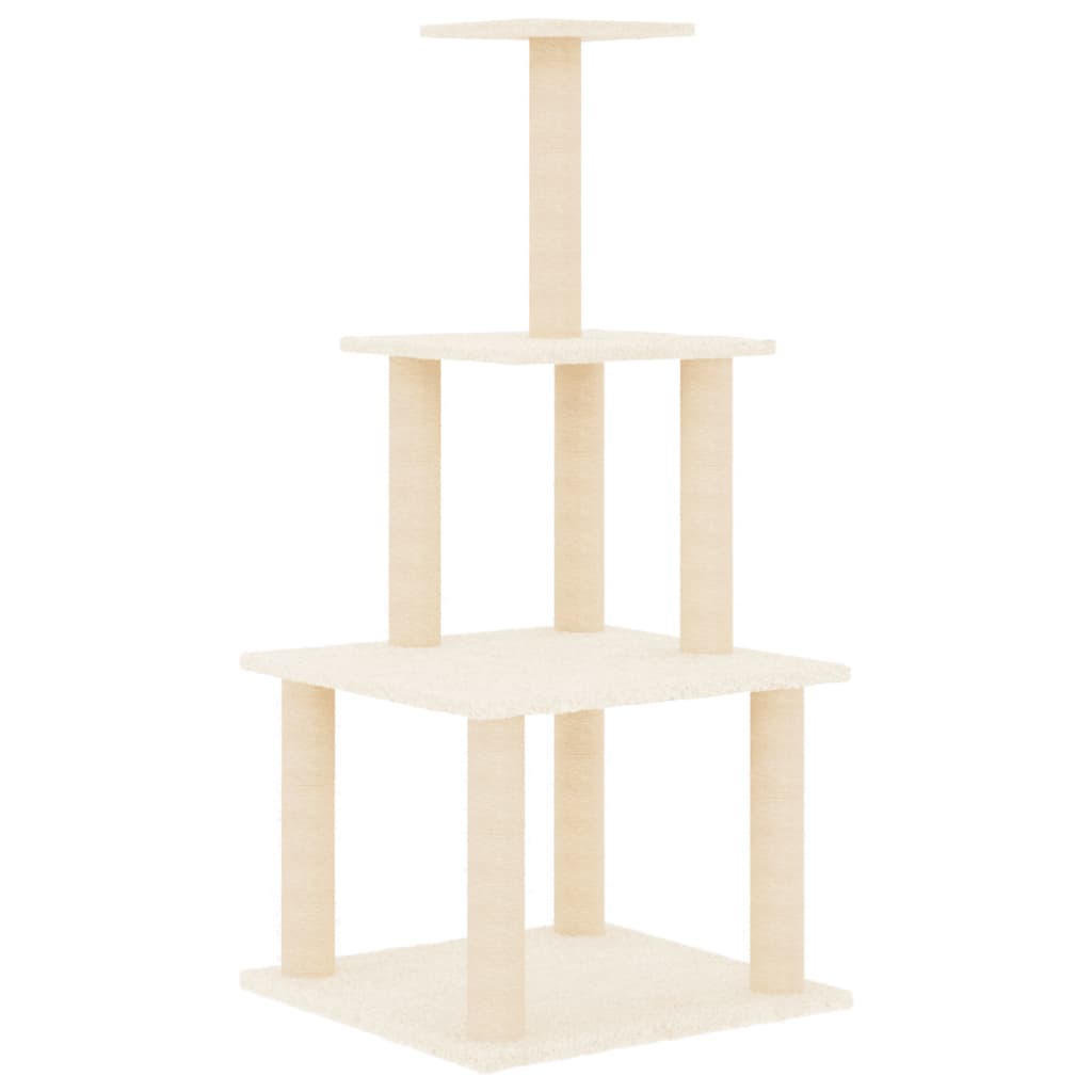 Vidaxl kattenmeubel met sisal krabpalen 111 cm crèmekleurig