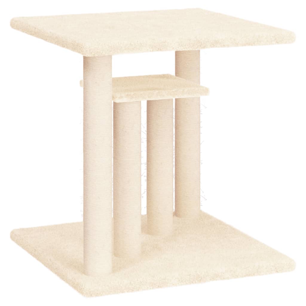 Vidaxl krabpaal met platformen 50 cm crèmekleurig