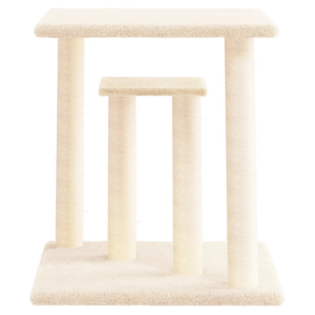 Vidaxl krabpaal met platformen 50 cm crèmekleurig