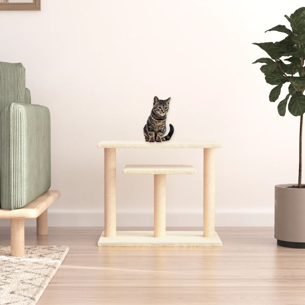 Vidaxl krabpaal met plateaus 62,5 cm crèmekleurig