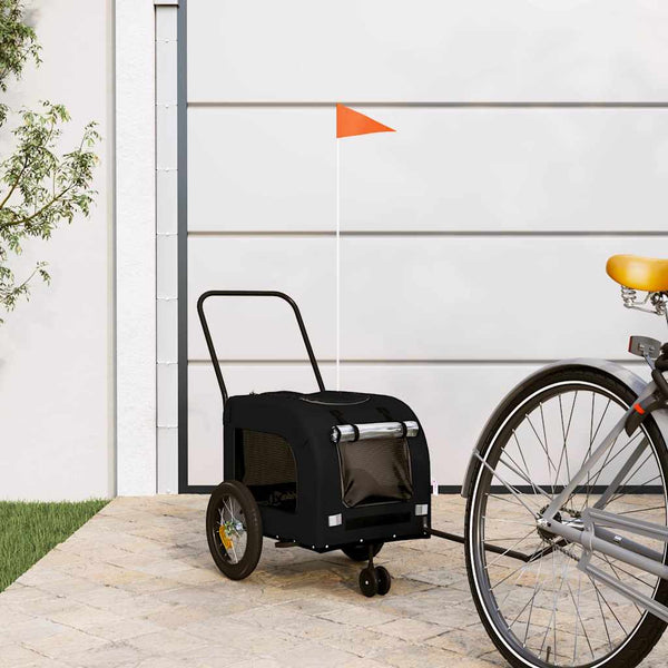 Vidaxl fietskar voor huisdieren met opslag zwart 125 x 53 x 54 cm