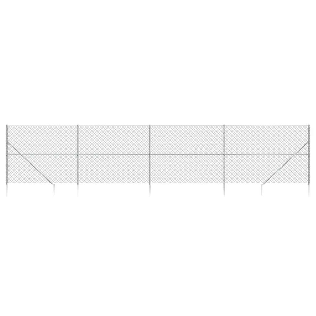 Vidaxl gaashek met grondankers 1,6x10 m zilverkleurig