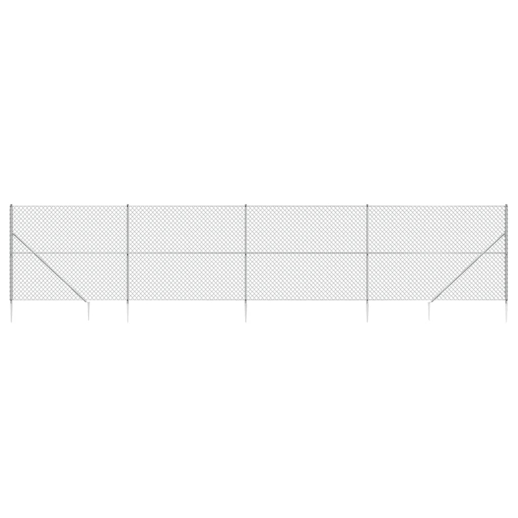 Vidaxl gaashek met grondankers 1,8x10 m zilverkleurig
