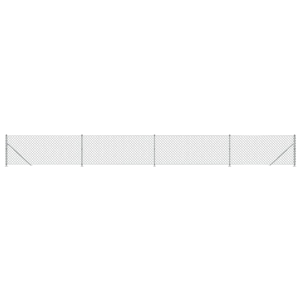 Vidaxl gaashek met flens 0,8x10 m zilverkleurig