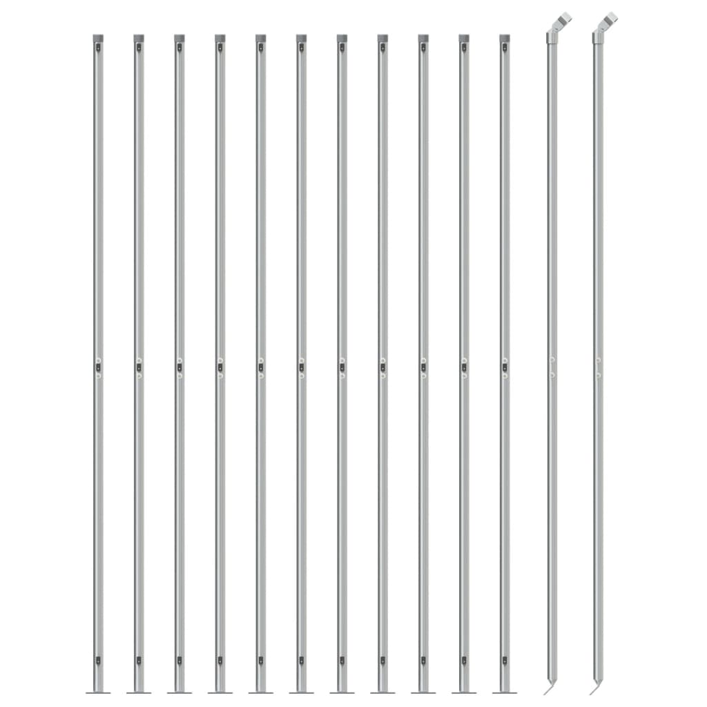 VidaXL Gaashek met flens 1,6x25 m zilverkleurig