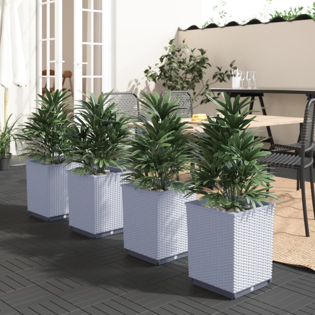 Vidaxl plantenbakken 4 st 30x30x37 cm polypropeen lichtgrijs