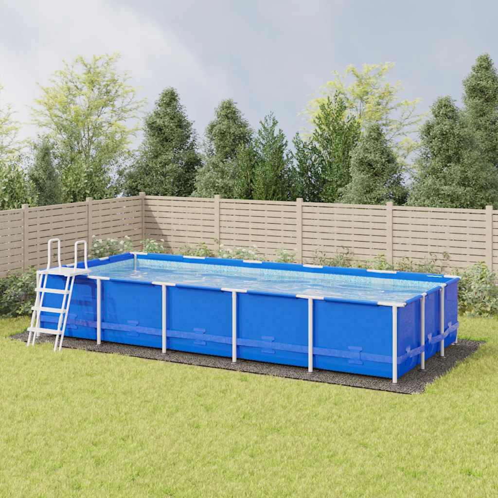 Vidaxl zwembadgrondzeil 999x500 cm polyester geotextiel lichtgrijs