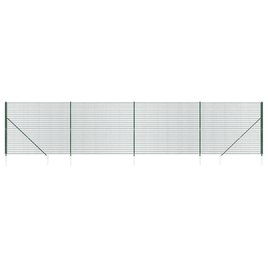Vidaxl draadgaashek met grondankers 1,4x10 m groen