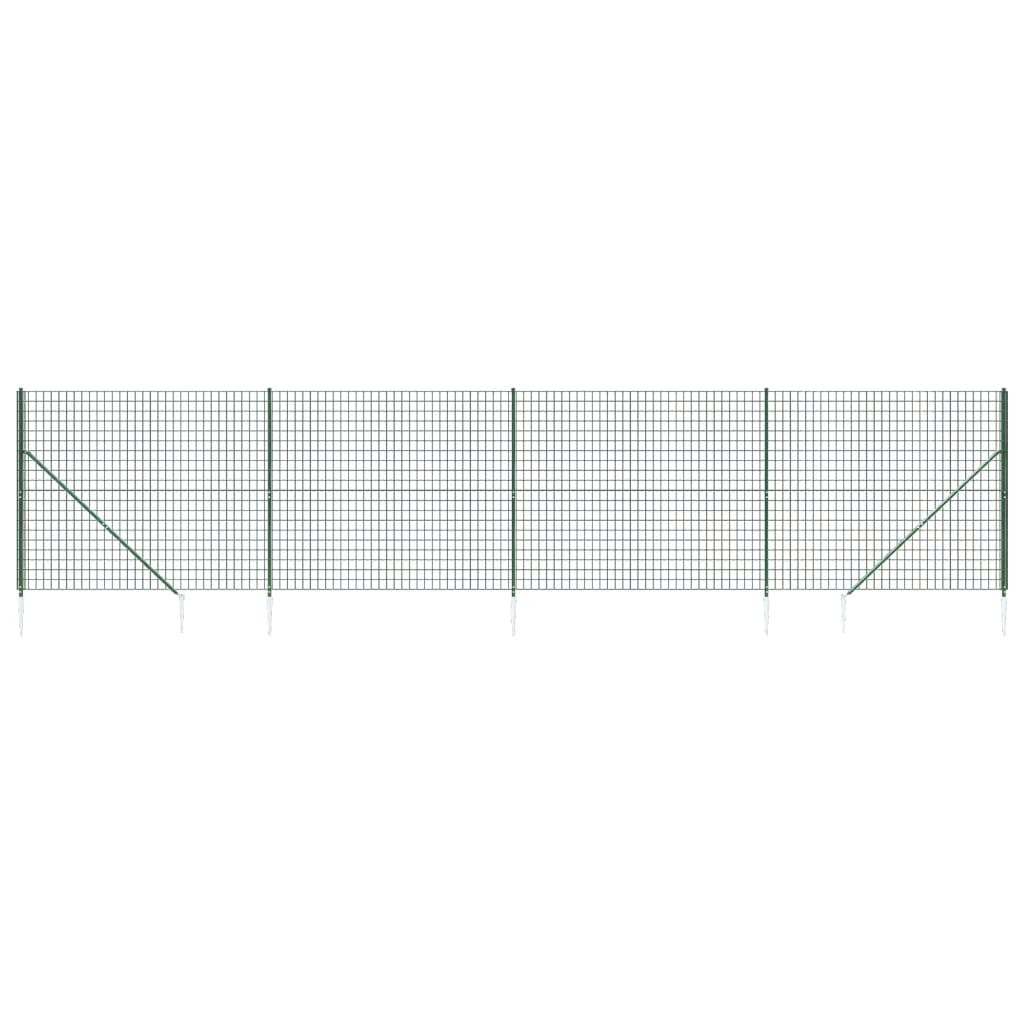 Vidaxl draadgaashek met grondankers 1,4x10 m groen