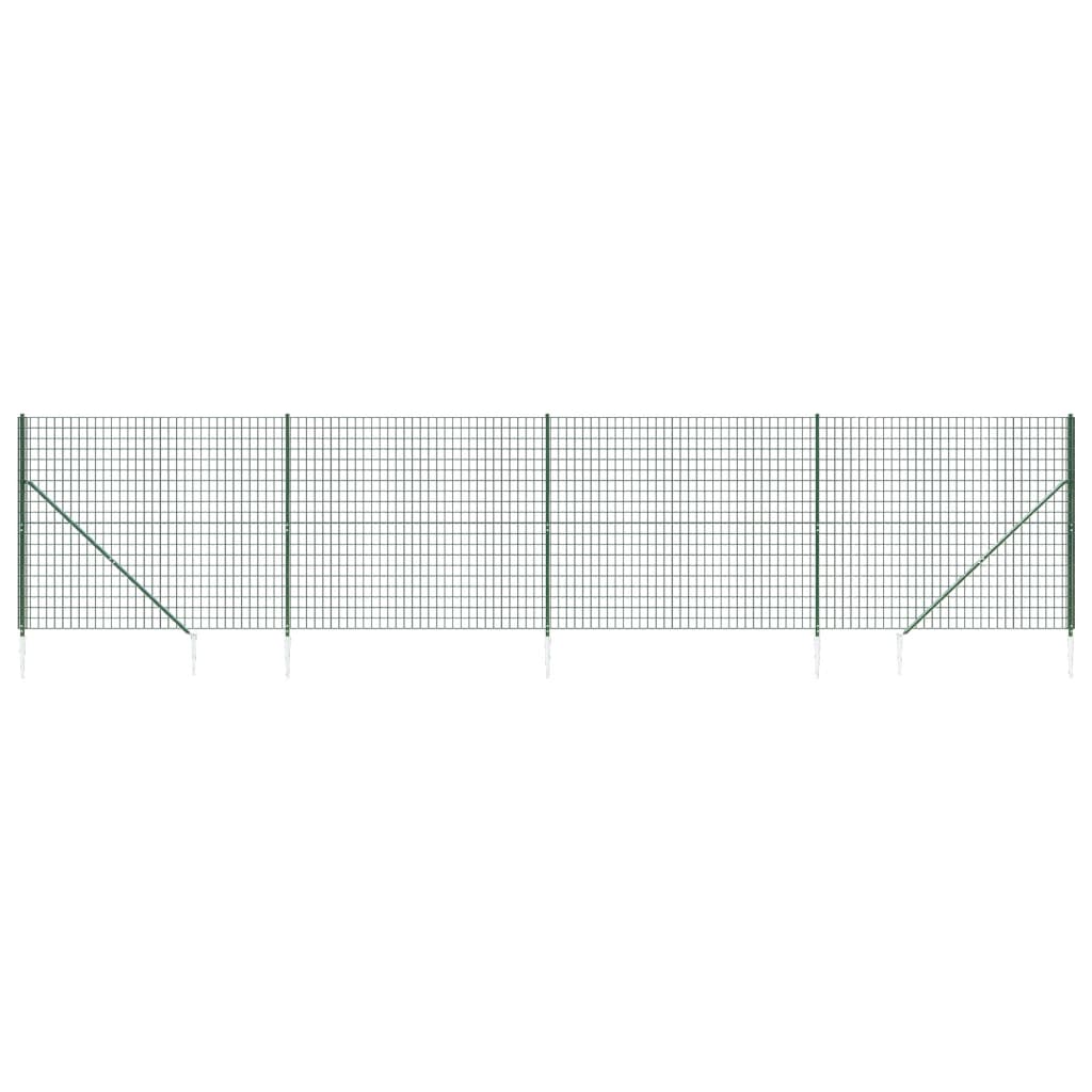 Vidaxl draadgaashek met grondankers 1,8x10 m groen