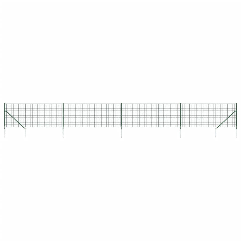Vidaxl draadgaashek met grondankers 1,1x10 m groen