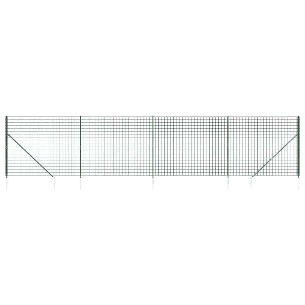 Vidaxl draadgaashek met grondankers 1,4x10 m groen